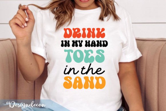 Drink Toes Sand Funny Summer Retro Svg