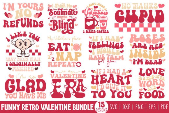 Funny Retro Valentine SVG Bundle