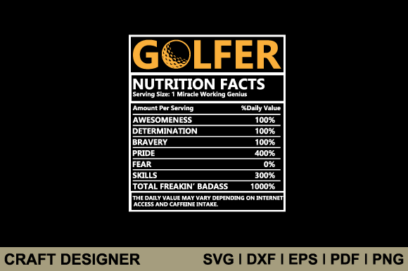 Golfer Funny Nutrition Fact Svg Cut File: A Designer’s Real-World Review