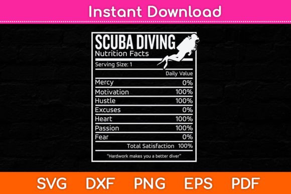 Scuba Diving Funny Nutrition Facts SVG Review for Real Embroidery Use